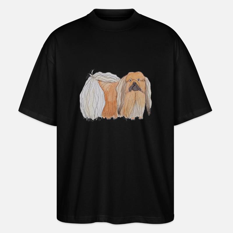 Pekinesisch - Spaß - Stanley/Stella Oversized Unisex Bio T-Shirt Blaster 2.0 - Schwarz
