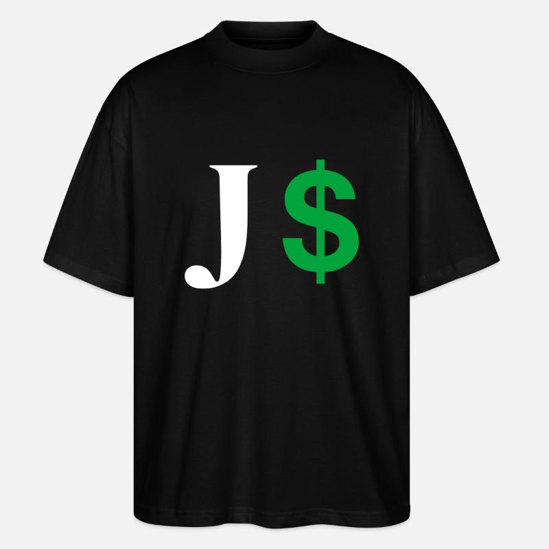 Buchstabe j Dollar - Stanley/Stella Oversized Unisex Bio T-Shirt Blaster 2.0 - Schwarz