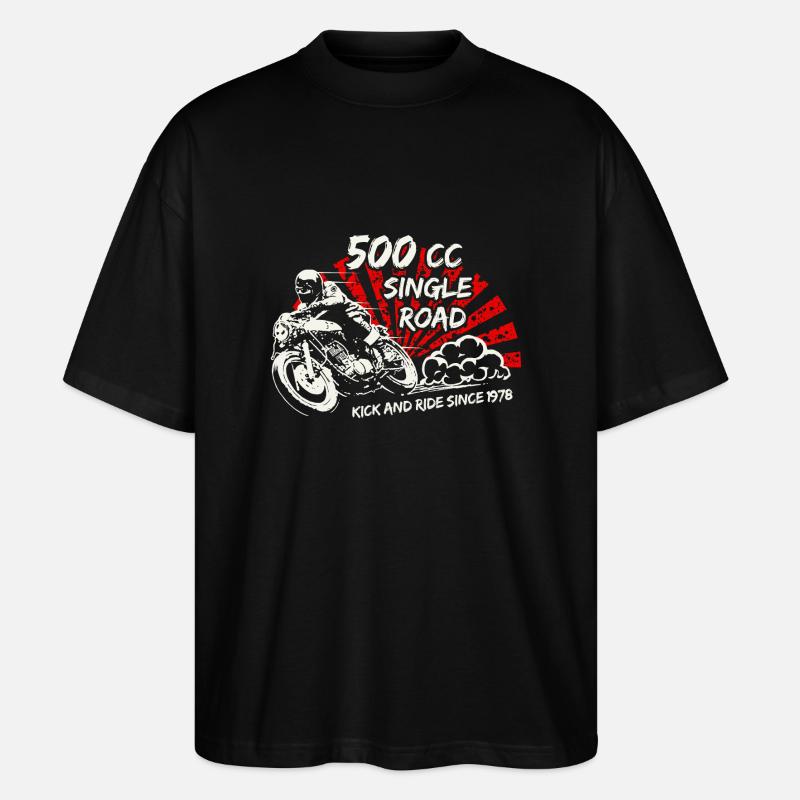 500cc-single-road - Stanley/Stella Oversized Unisex Bio T-Shirt Blaster 2.0 - Schwarz