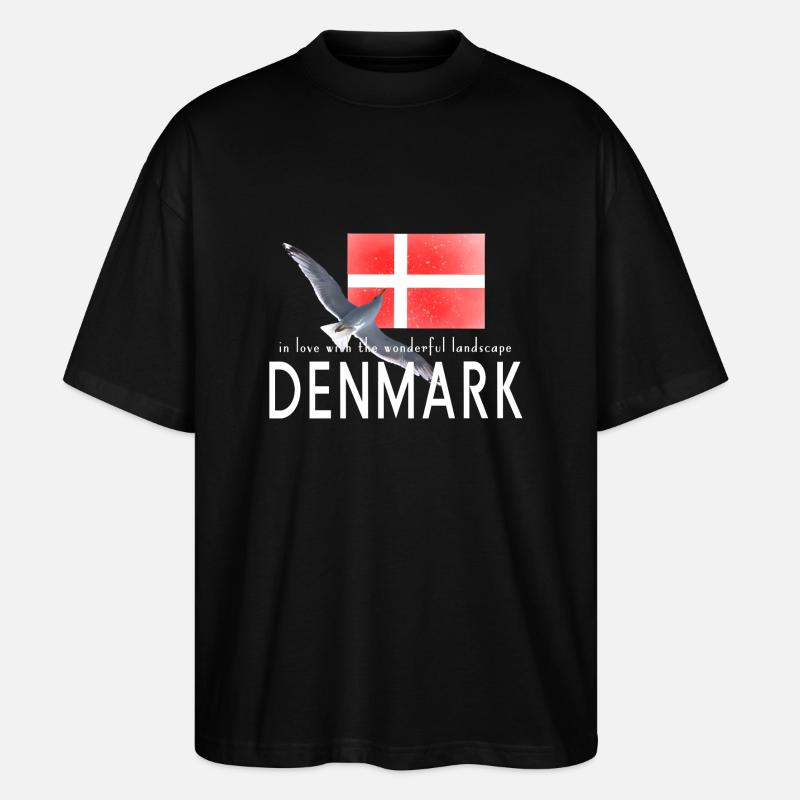 Dänemark Danmark Möwe - Stanley/Stella Oversized Unisex Bio T-Shirt Blaster 2.0 - Schwarz