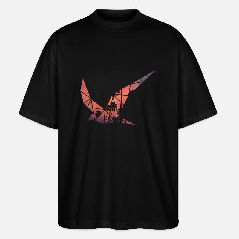 oiseau illustration coucher du soleil - T-shirt bio Blaster 2.0 coupe oversize Stanley/Stella Unisexe - noir