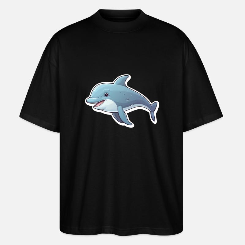 Delfin niedlich - Stanley/Stella Oversized Unisex Bio T-Shirt Blaster 2.0 - Schwarz