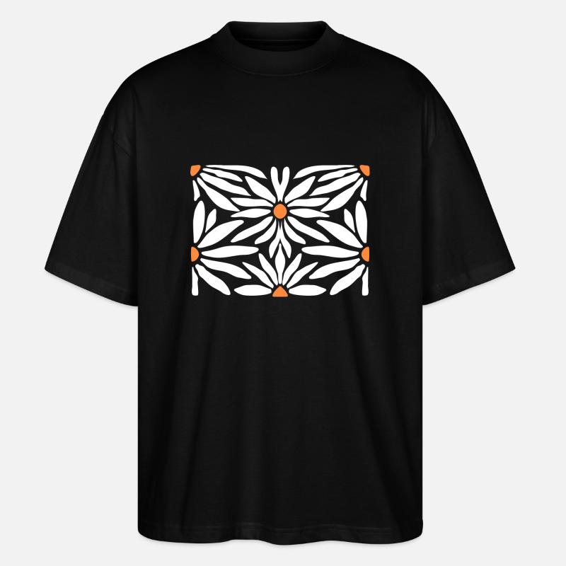 Groovy Gänseblümchen-Blumen - Stanley/Stella Oversized Unisex Bio T-Shirt Blaster 2.0 - Schwarz