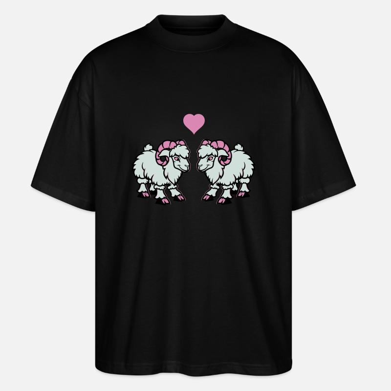 Sheep Comic Aries Love - Stanley/Stella Oversized Unisex Organic T-shirt Blaster 2.0 - black