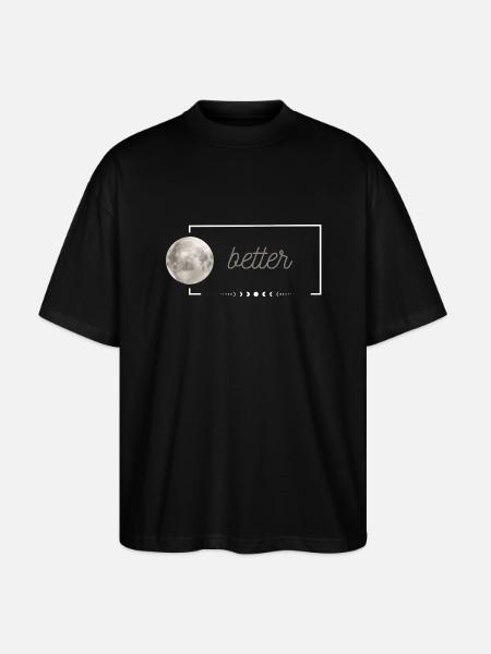 Partnermotiv - better together - Mond - Stanley/Stella Oversized Unisex Bio T-Shirt Blaster 2.0 - Schwarz
