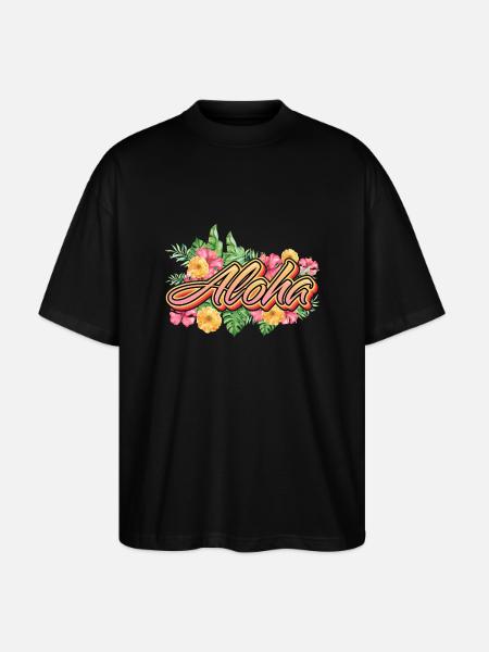 Aloha Holiday Hawaii Gift - Stanley/Stella Oversized Unisex Organic T-shirt Blaster 2.0 - black