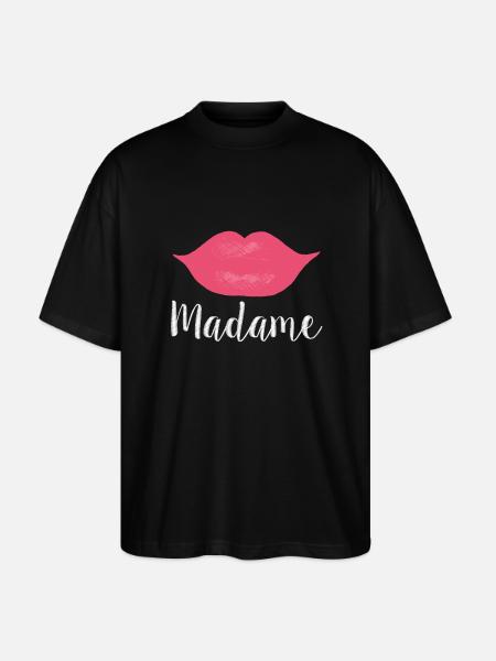 Madame Lips Big white - Stanley/Stella Oversized Unisex Organic T-shirt Blaster 2.0 - black