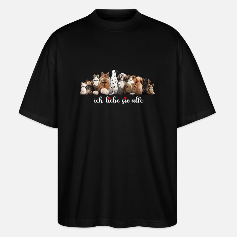 Chiens, je les aime tous - T-shirt bio Blaster 2.0 coupe oversize Stanley/Stella Unisexe - noir