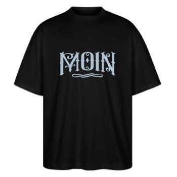 moin - Stanley/Stella Oversized Unisex Bio T-Shirt Blaster 2.0 - Schwarz - Vorne - Alina (178cm) & Michal (187cm)