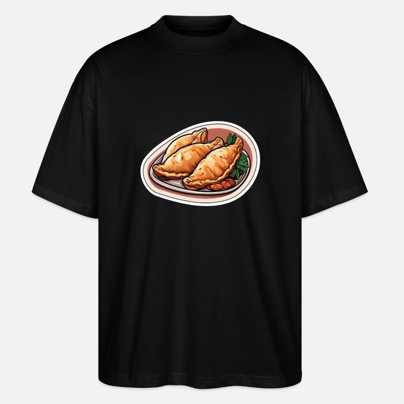 Empanadas drei Teigtaschen - Stanley/Stella Oversized Unisex Bio T-Shirt Blaster 2.0 - Schwarz