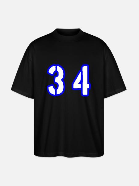 34 Zahl Symbol - Stanley/Stella Oversized Unisex Bio T-Shirt Blaster 2.0 - Schwarz