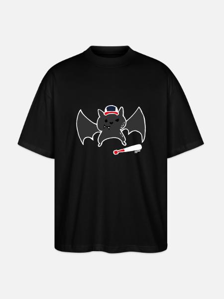Funny & Cute Baseball Bat / Bat - Stanley/Stella Oversized Unisex Organic T-shirt Blaster 2.0 - black
