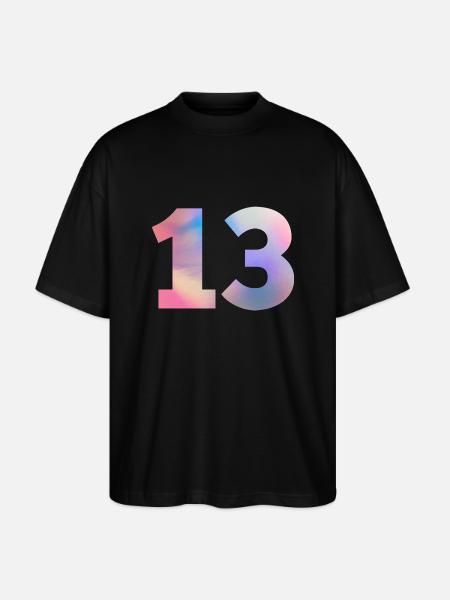 Colorful Number 13 - Stanley/Stella Oversized Unisex Organic T-shirt Blaster 2.0 - black