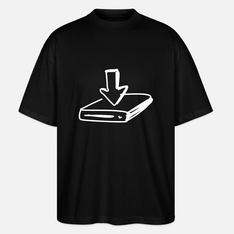 Disque dur avec flèche - T-shirt bio Blaster 2.0 coupe oversize Stanley/Stella Unisexe - noir