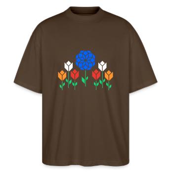Sandbox Amsterdam Regional Retreat - Stanley/Stella Oversized Unisex Organic T-shirt Blaster 2.0 - mocha - Front - Alina (178cm) & Michal (187cm)