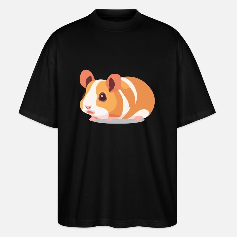 Cochon d’Inde Mignon Marron Blanc - T-shirt bio Blaster 2.0 coupe oversize Stanley/Stella Unisexe - noir