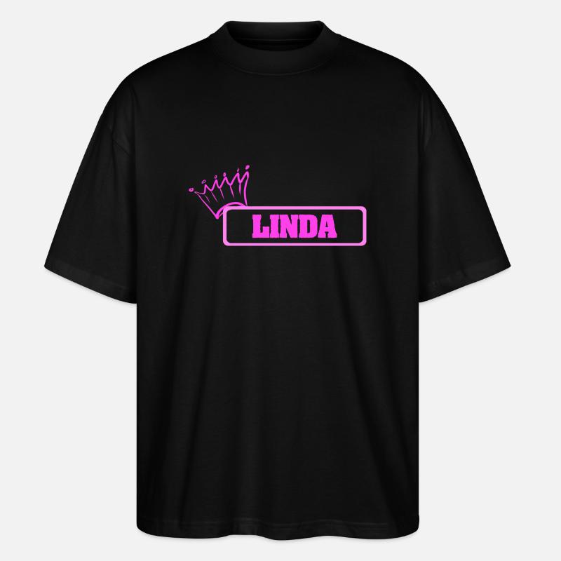 Linda als Krone - Stanley/Stella Oversized Unisex Bio T-Shirt Blaster 2.0 - Schwarz