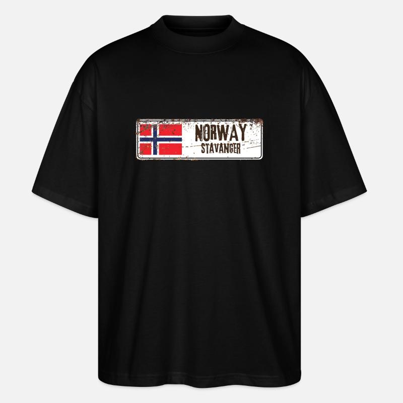 Stavanger, Norwegen - Stanley/Stella Oversized Unisex Bio T-Shirt Blaster 2.0 - Schwarz