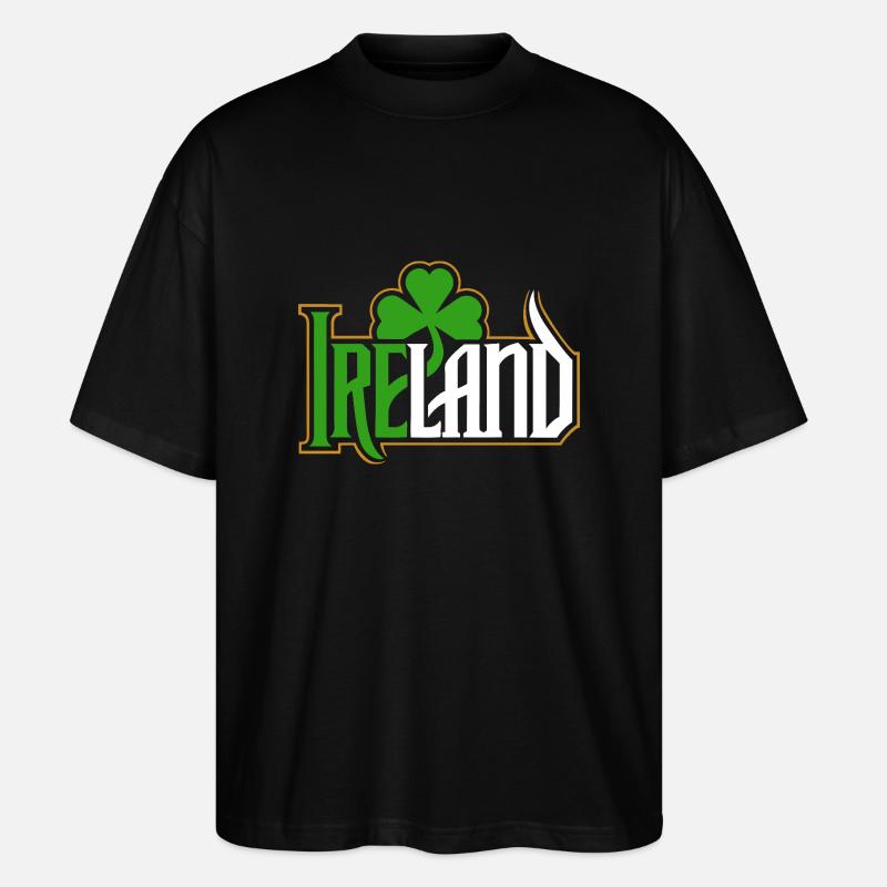 Irlande - Bonne Saint-Patrick - Shamrock - T-shirt bio Blaster 2.0 coupe oversize Stanley/Stella Unisexe - noir