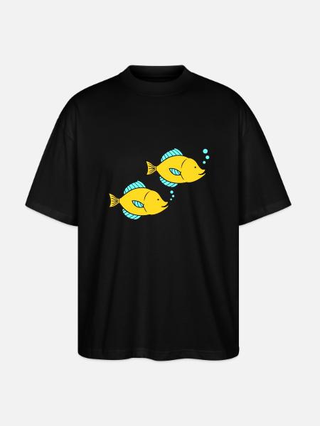 Pisces Comic - Stanley/Stella Oversized Unisex Organic T-shirt Blaster 2.0 - black