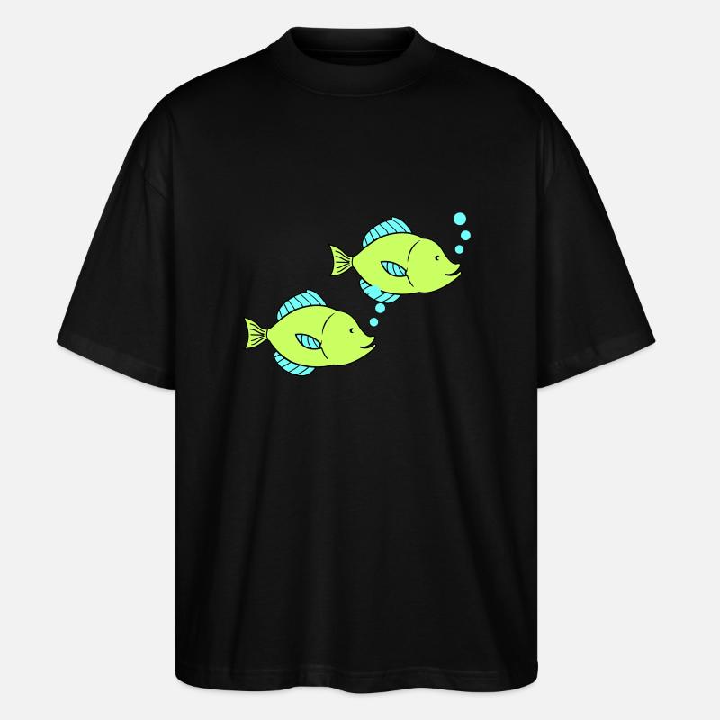 fische comic 2 - Stanley/Stella Oversized Unisex Bio T-Shirt Blaster 2.0 - Schwarz