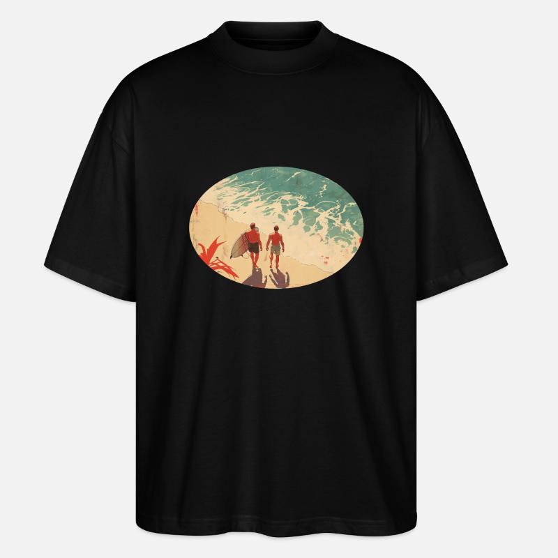Surfer am Strand - Stanley/Stella Oversized Unisex Bio T-Shirt Blaster 2.0 - Schwarz
