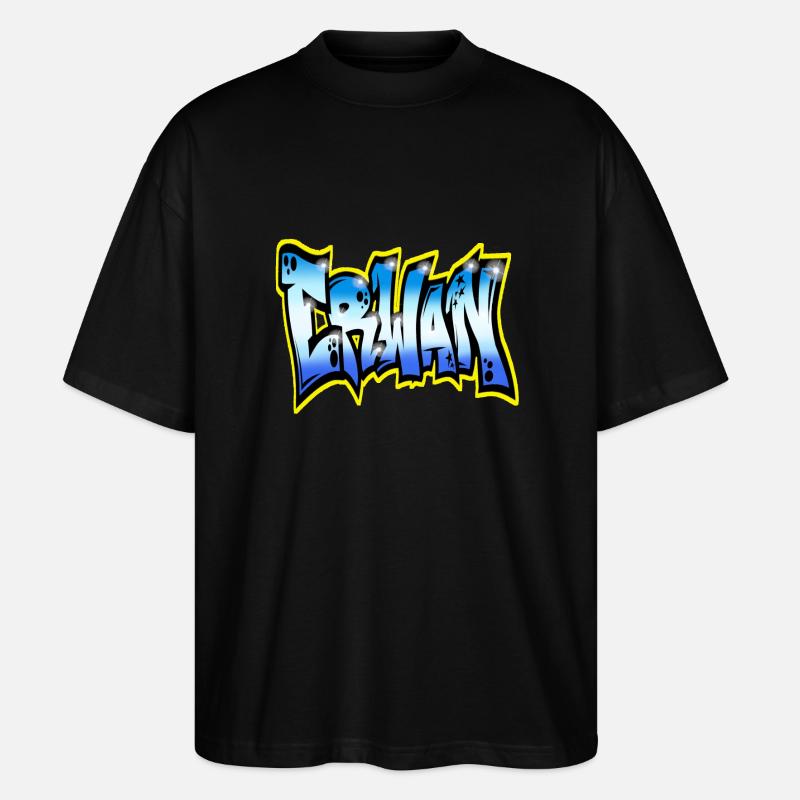 Erwan GRAFFITI NAME PRINT - T-shirt bio Blaster 2.0 coupe oversize Stanley/Stella Unisexe - noir