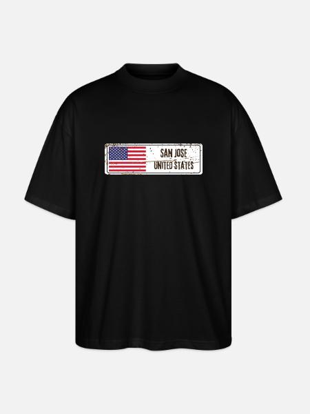 San Jose Flag - Stanley/Stella Oversized Unisex Organic T-shirt Blaster 2.0 - black