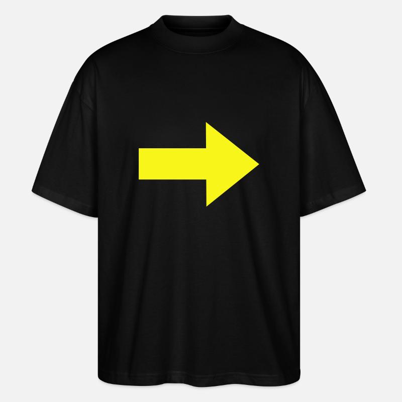 Gelber Pfeil - Stanley/Stella Oversized Unisex Bio T-Shirt Blaster 2.0 - Schwarz