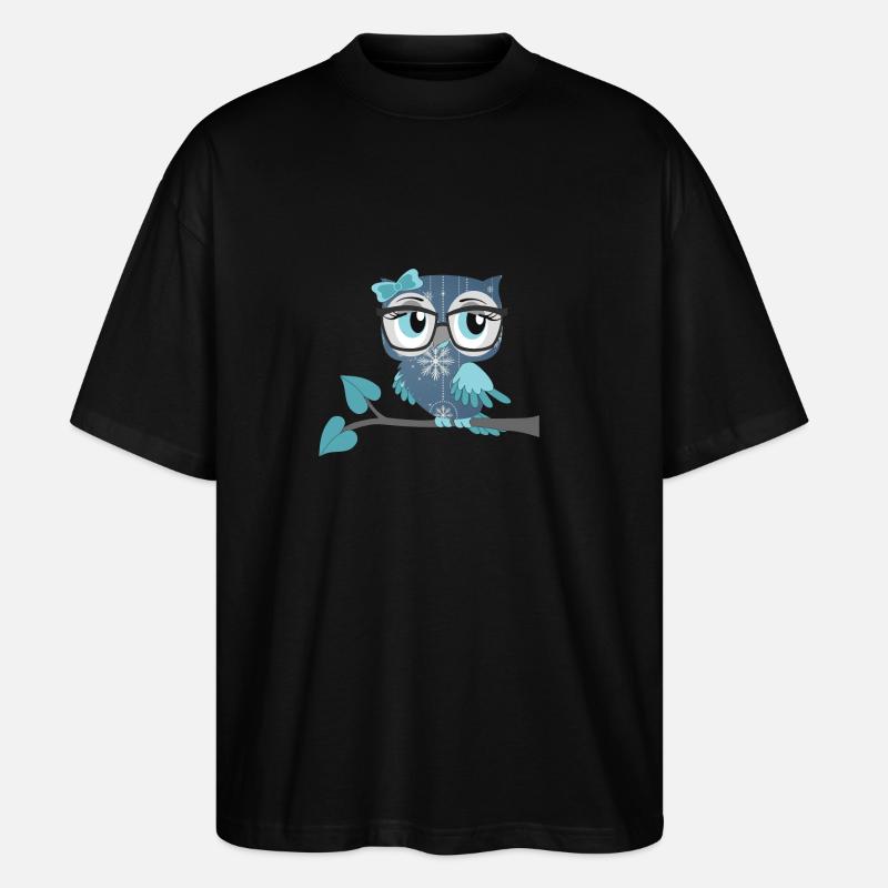 Eule_Schnee-Eule - Stanley/Stella Oversized Unisex Bio T-Shirt Blaster 2.0 - Schwarz