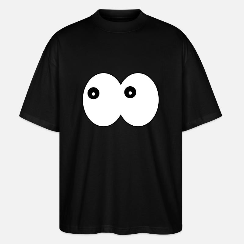 Funny Eye- Comic Cuddly Eyes Looking Left - Stanley/Stella Oversized Unisex Organic T-shirt Blaster 2.0 - black