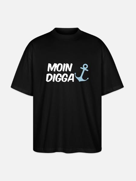 Moin Digga Hamburg - Stanley/Stella Oversized Unisex Organic T-shirt Blaster 2.0 - black