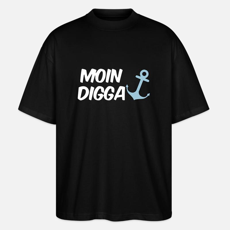 Moin Digga Hamburg - Stanley/Stella Oversized Unisex Bio T-Shirt Blaster 2.0 - Schwarz