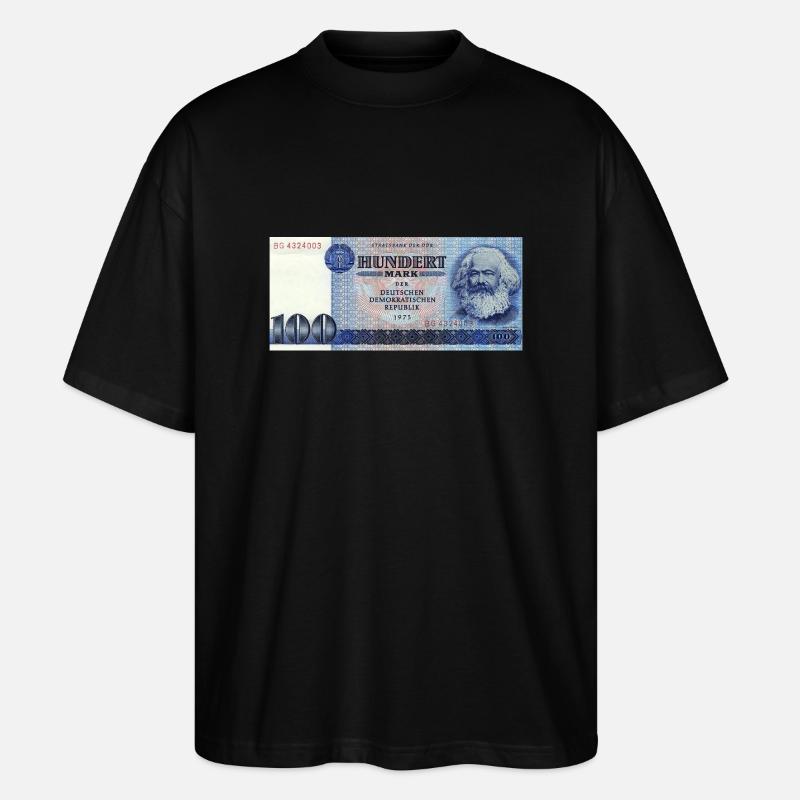 100 Mark der DDR - Stanley/Stella Oversized Unisex Bio T-Shirt Blaster 2.0 - Schwarz