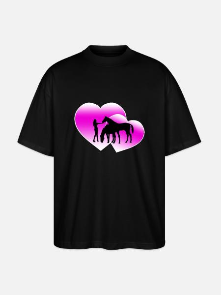 Pferde - Stanley/Stella Oversized Unisex Bio T-Shirt Blaster 2.0 - Schwarz
