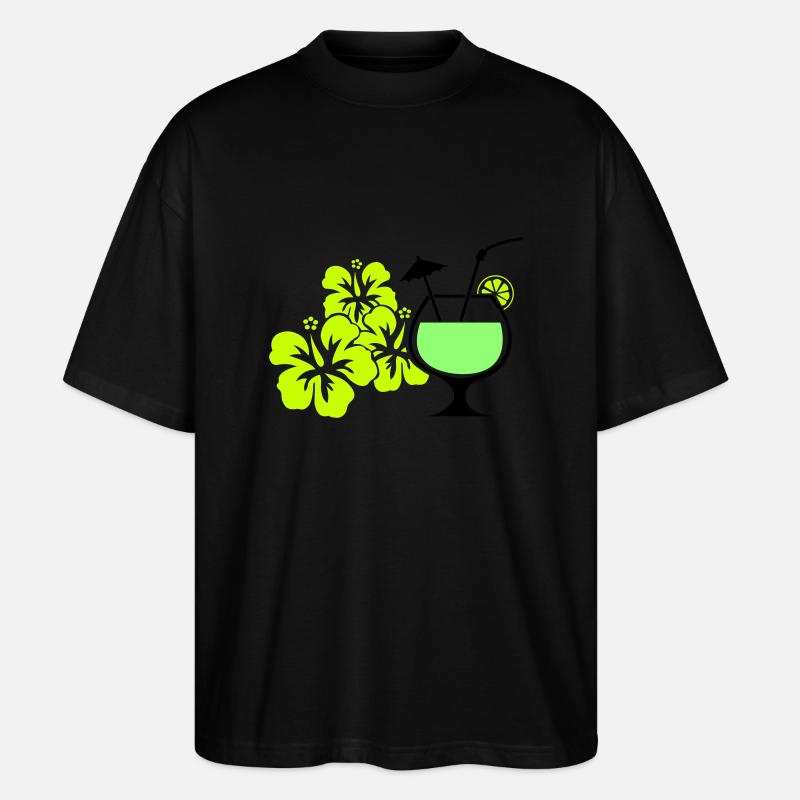 hawaii blumen - Stanley/Stella Oversized Unisex Bio T-Shirt Blaster 2.0 - Schwarz