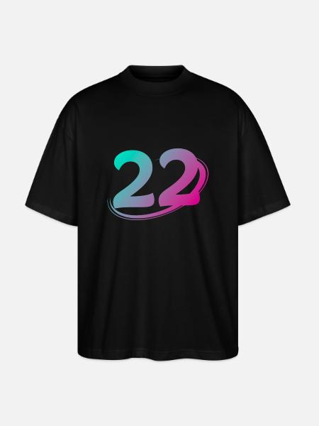 Nummer 22 mehrfarbig - Stanley/Stella Oversized Unisex Bio T-Shirt Blaster 2.0 - Schwarz