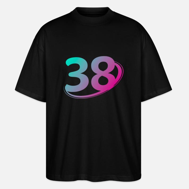 Nummer 38 mehrfarbig - Stanley/Stella Oversized Unisex Bio T-Shirt Blaster 2.0 - Schwarz
