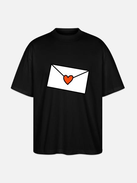 Brief Herz dreifarbig - Stanley/Stella Oversized Unisex Bio T-Shirt Blaster 2.0 - Schwarz