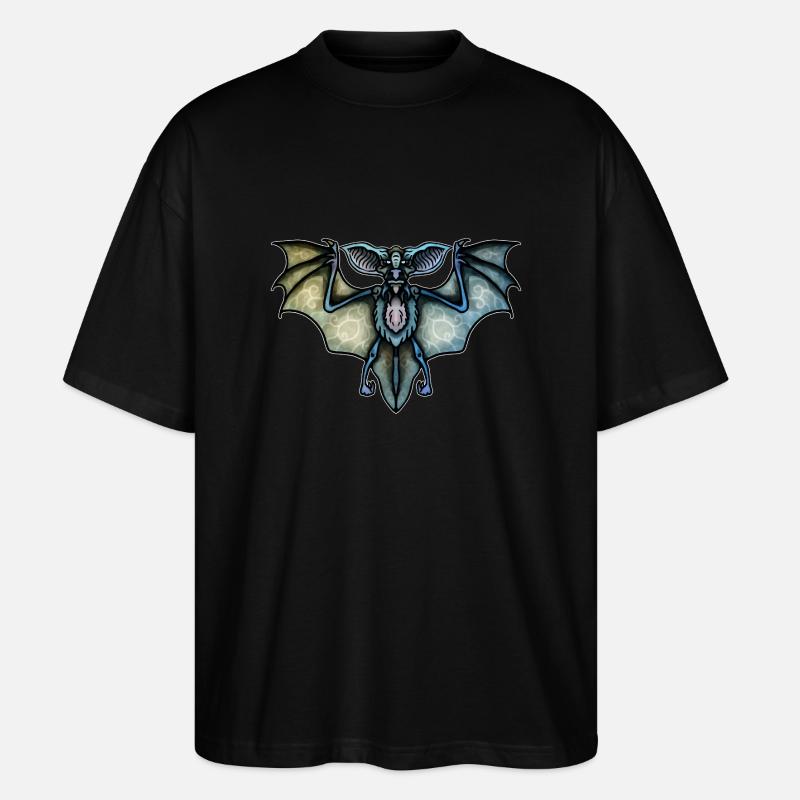 Fledermaus - Stanley/Stella Oversized Unisex Bio T-Shirt Blaster 2.0 - Schwarz