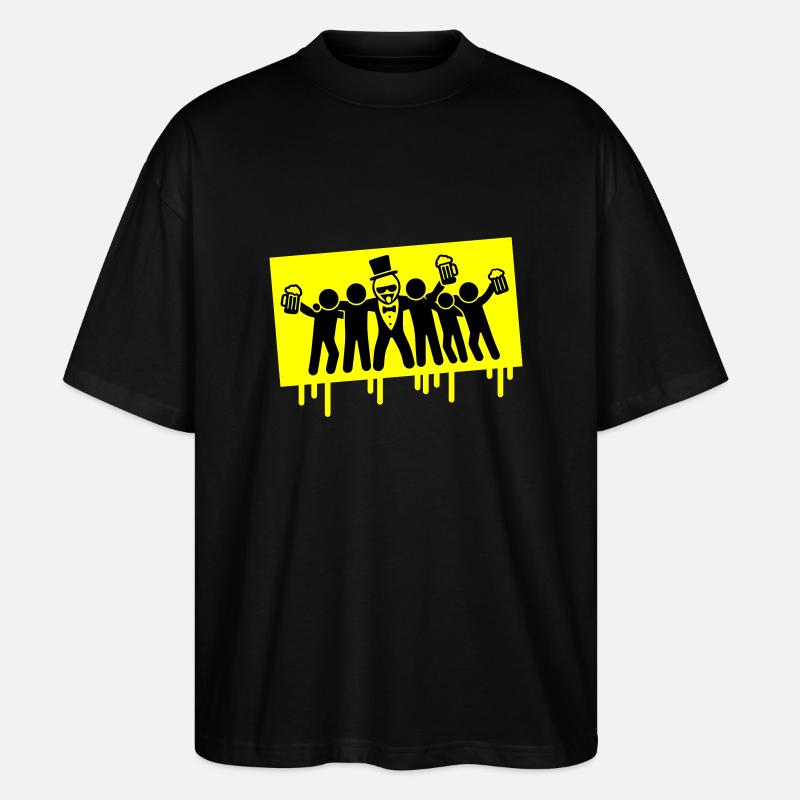 Bräutigam Team Junggesellenabschied - Stanley/Stella Oversized Unisex Bio T-Shirt Blaster 2.0 - Schwarz