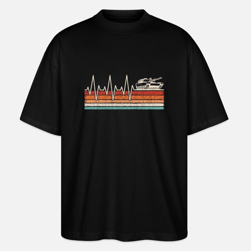 Panzerfahrer Herzschlag - Stanley/Stella Oversized Unisex Bio T-Shirt Blaster 2.0 - Schwarz