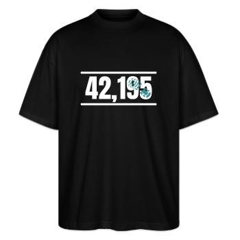 Marathon Hardlopen Joggen - Stanley/Stella Uniseks oversized bio T-shirt Blaster 2.0 - zwart - Voor - Alina (178cm) & Michal (187cm)