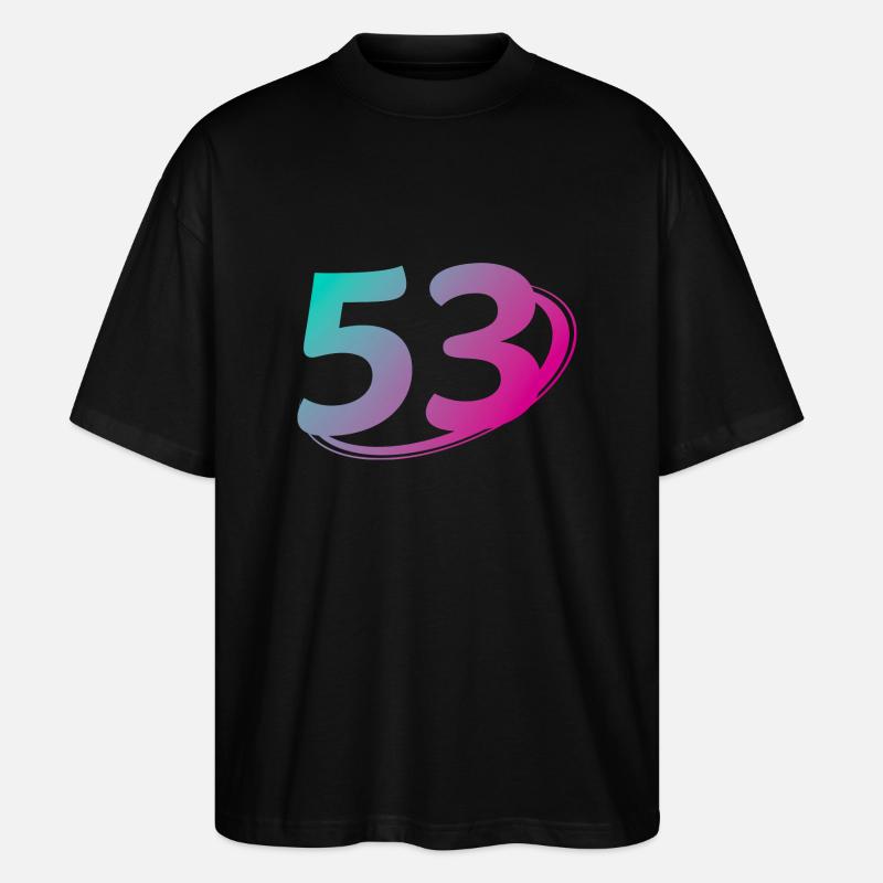 Nummer 53 mehrfarbig - Stanley/Stella Oversized Unisex Bio T-Shirt Blaster 2.0 - Schwarz