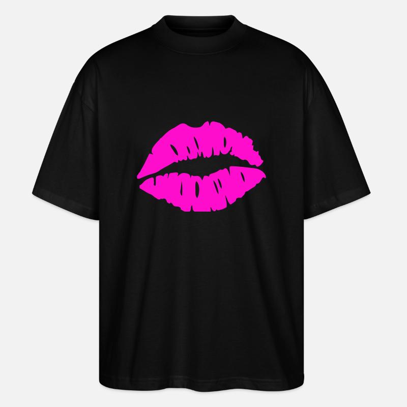 kuss lippen - Stanley/Stella Oversized Unisex Bio T-Shirt Blaster 2.0 - Schwarz