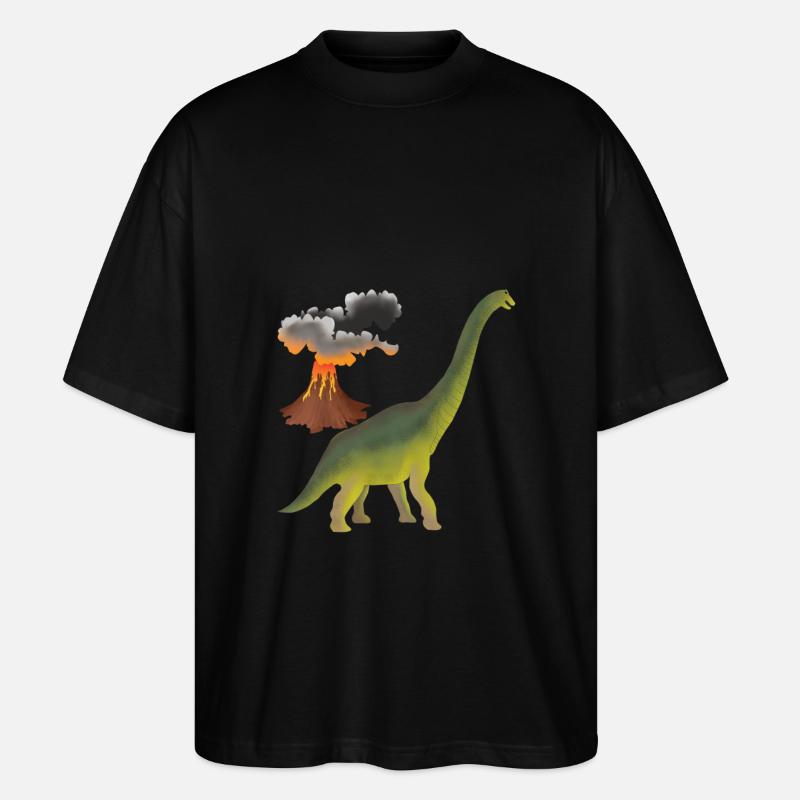Dino und Vulkan - Stanley/Stella Oversized Unisex Bio T-Shirt Blaster 2.0 - Schwarz