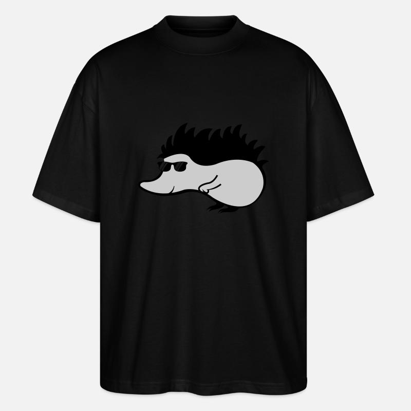 hérisson cool - T-shirt bio Blaster 2.0 coupe oversize Stanley/Stella Unisexe - noir