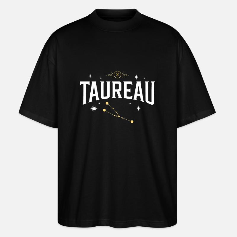 Signe astro taureau - T-shirt bio Blaster 2.0 coupe oversize Stanley/Stella Unisexe - noir