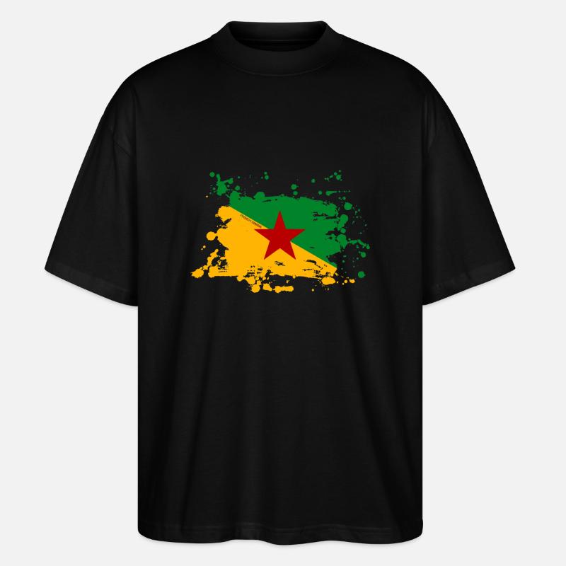 Französisch Guyana - Stanley/Stella Oversized Unisex Bio T-Shirt Blaster 2.0 - Schwarz