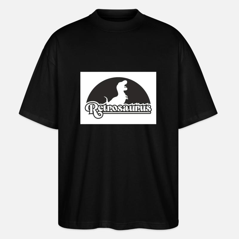 Retrosaurus b&w - Stanley/Stella Oversized Unisex Bio T-Shirt Blaster 2.0 - Schwarz
